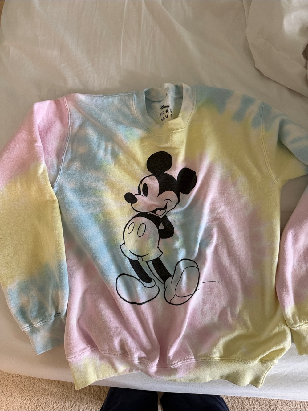 Disney Pastel Tie-Dye Mickey Mouse Sweatshirt - Pink, Blue, Yellow